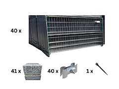 40er Set Bauzaun mit Horizontalstrebe 140m (3,5x2,0m) - BilligerBauzaun Sonderangebot