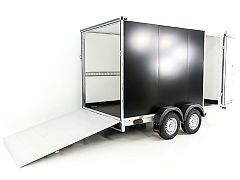 vezeko Kofferanhänger 148x351cm Höhe:193cm 2,7t|Rampe|Tür|schwarz